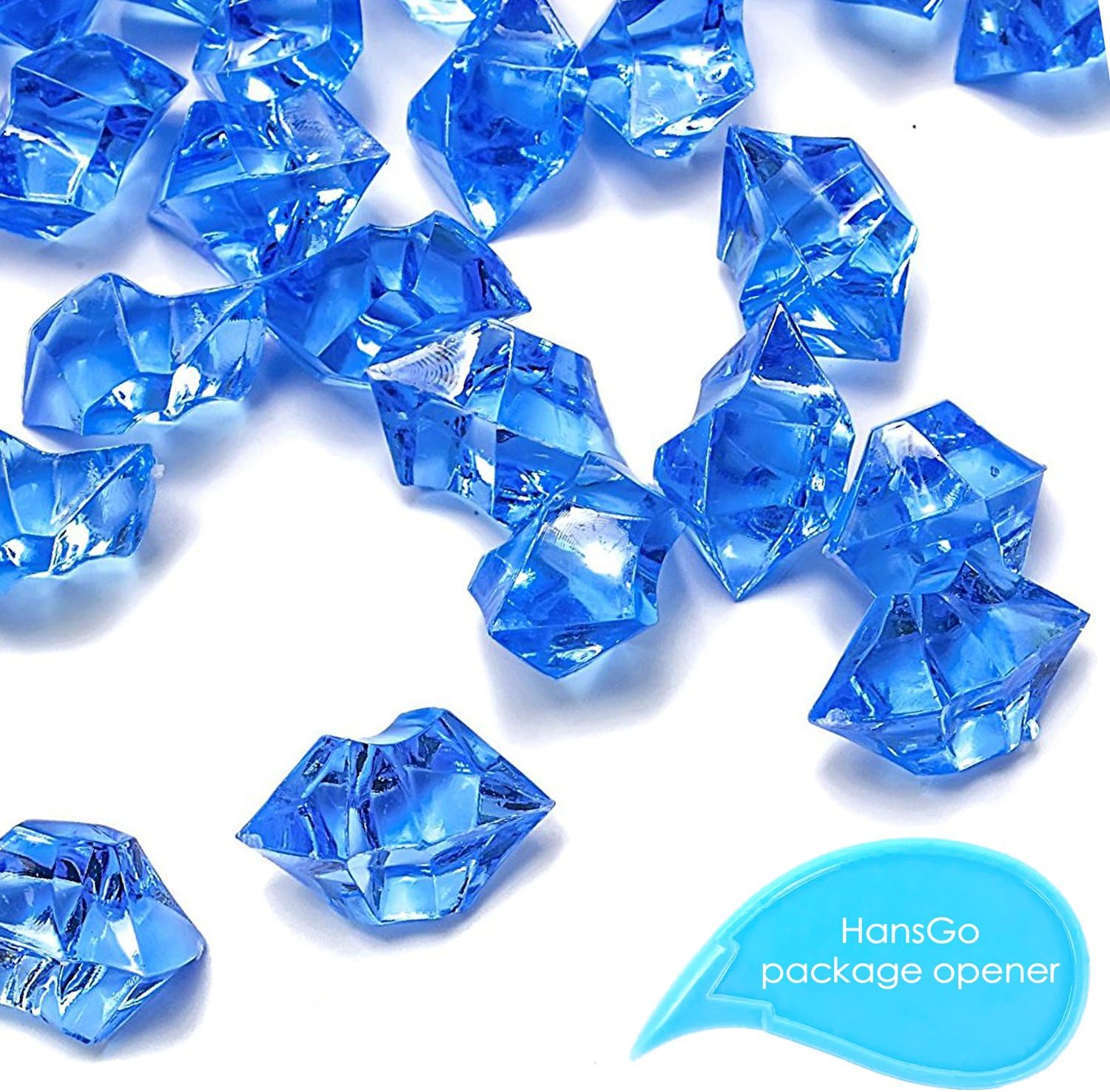 HansIce 100 Pcs Acrylic Ice Rocks, Vase Fillers, Navy Blue