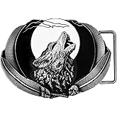 HAQUIL Vintage Silver Howling Wolf Belt Buckle Western Cowboy Forest Belt Buckle Men Jewelry