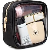 LETGO Small Clear Makeup Bag for Purse Small Cosmetic Bag Travel Size Toiletry Bags Cute Travel Makeup Bag,Coin Purse,Car Asscessories Organizer Storage Travel Essentials for Women Girls(Clear-Black)