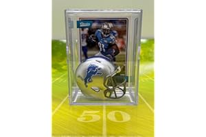 RIDDELL Detroit Lions NFL Helmet Shadowbox w/Calvin Johnson Jr. Megatron card