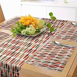 Ambesonne Retro Table Runner & Placemats, Sixties