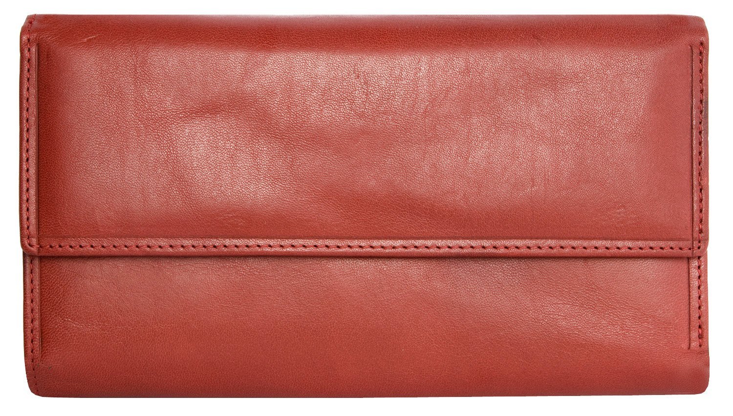 Giglio Fiorentino Women's Large Genuine Leather Wallet Red