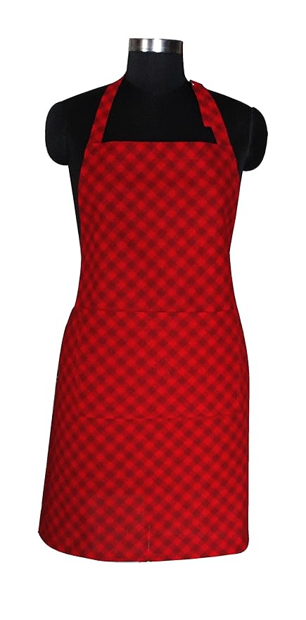 Airwill, 100% Cotton Designer Printed Aprons, Sized 65cm in Width & 80cm in Length with 1 Center Pocket, Adjustable Buckle on Top and 2 Long Ties on Both 2 Sides. Pack of 1 piece