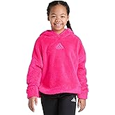 adidas girls 3-stripes Sherpa Hooded Pullover (Big Kid)