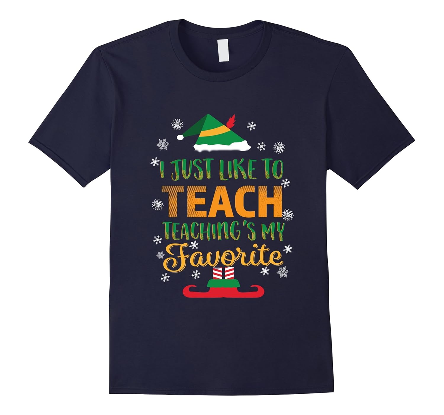 Teaching's My Favorite, Cute Christmas Elf Teacher Shirt-Rose