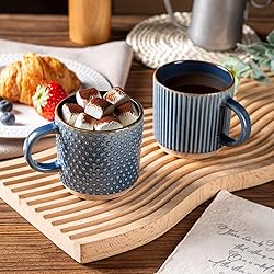GBHOME 6 OZ Stackable Coffee Mugs, Ceramic Coffee