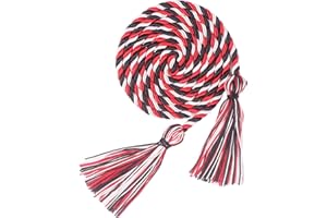 UIALECG Graduation Honor Cords, 68" Long (Black/White/Red)