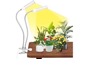 zyzykeji Grow Lights for Indoor Plants,100 Led Full Spectrum Clip Grow Lights for Seed Starting,Plant Grow Light for Indoor Plants with 5-Levels Dimmable,Auto On/Off Timer 3/6/12H for Various Plants