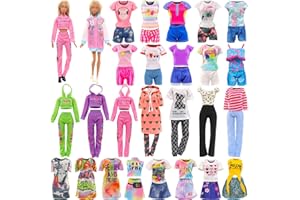 ENOCHT 10 Set Doll Clothes for 11.5 Inch Girl Doll Include 4 Fashion Dresses 1 Sport Wear 4 Tops and 4 Short Outfits 1 Casual Wear for 11.5 Inch Doll Clothes Set (NO Doll)
