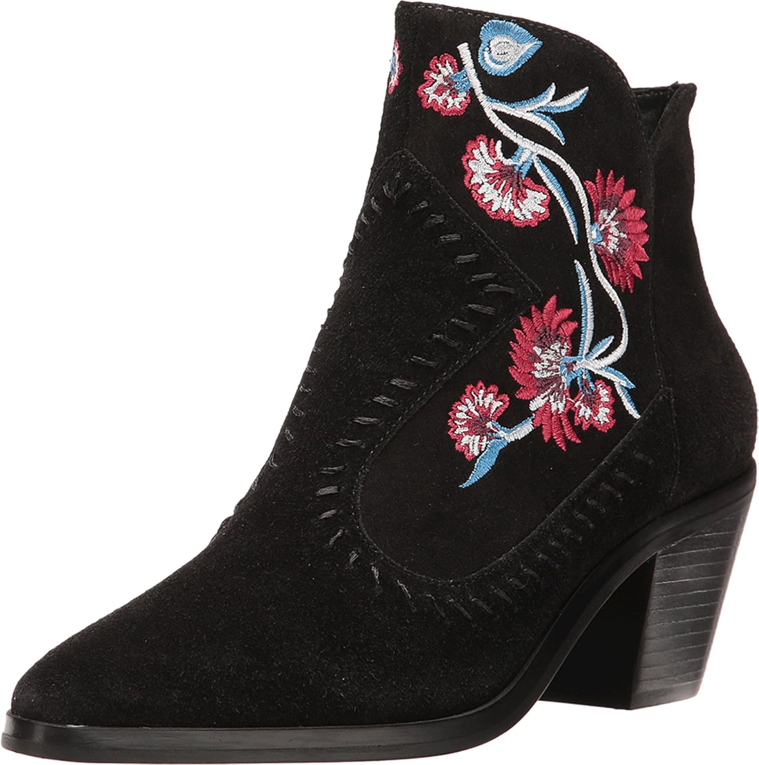 black suede heel boots