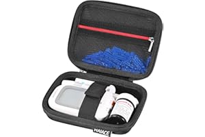 RAIACE Hard Storage Case for Diabetes Testing Kit, Blood Glucose Monitor Kit, mesh pocket for Blood Sugar Test Strips, Lancets, Lancing Device, Alcohol Wipe. (Case Only)- Black