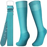 Zhanmai Baseball Belt and Socks Combo Adjustable Softball Socks and Elastic Waist Belt for Youth Boys Girls, Adult