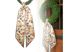 QYRCXX 2 Pack Spring Fall Wreaths Sash for Front Door, Wreath Accessories, for Monogram Garland Ribbon, for Xmas Garland Decor Accessories Wedding Party Yard Indoor Outdoor Wall Cabinet Kitchen (I)