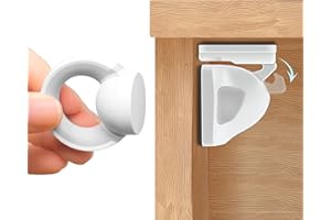 BOOBOO BABY Booboo® Magnetic Child Safety Cupboard Locks for Children x10 Locks + x1 Key, Baby Proofing for Kitchen, Cabinets and Drawers, 30 Second Install No Drilling 3M Adhesive (10 Pack)