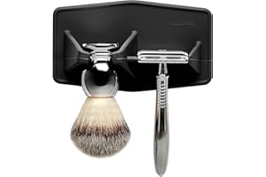 TOOLETRIES The Maverick Silicone Razor & Brush Holder Holder - The Best Safety Razor Stand. This Will Prolong The Life of Your Shaving Brush - Charcoal
