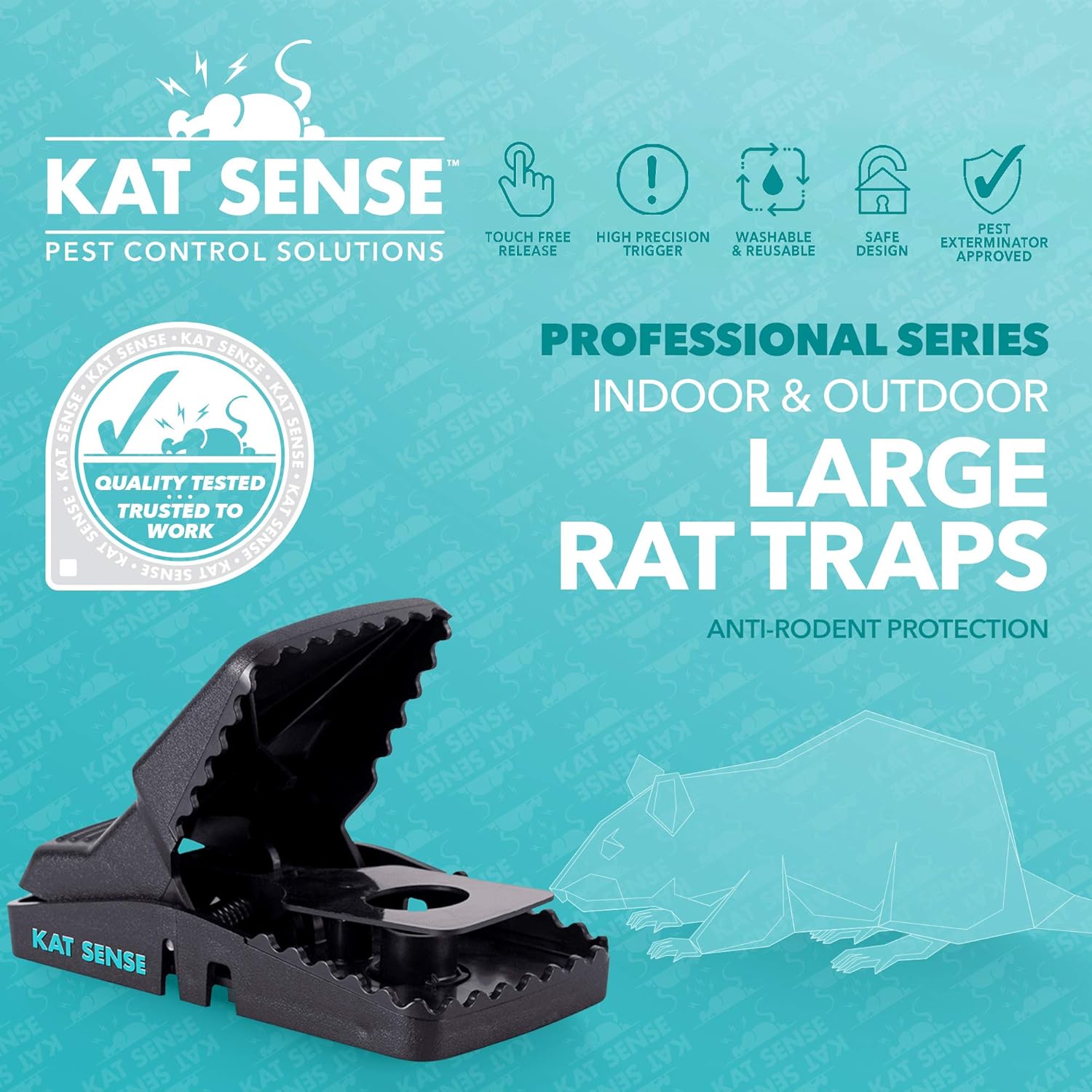 Pest Control Rat Traps, Professional Multi Captsure Set of 6 Large Snap Trap, Solutions for Indoor Outdoor AntiRodent Protection, Reusable Master Trapping Against Mouse, Chipmunk, Squirrel : Garden & Outdoor