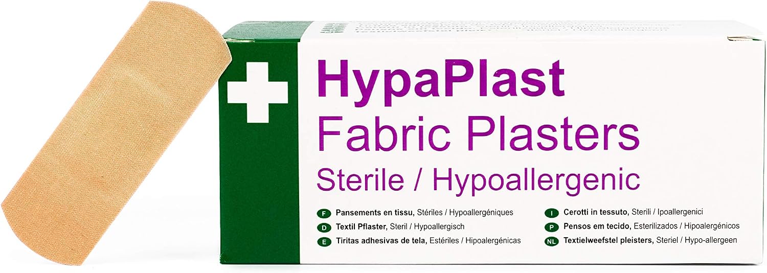 Safety First Aid Group HypaPlast Fabric Plasters, 7.2 x 2.5 cm (Pack of 100) Sterile Hypoallergenic, Pink, 7.2cm x 2.5cm (PK100)