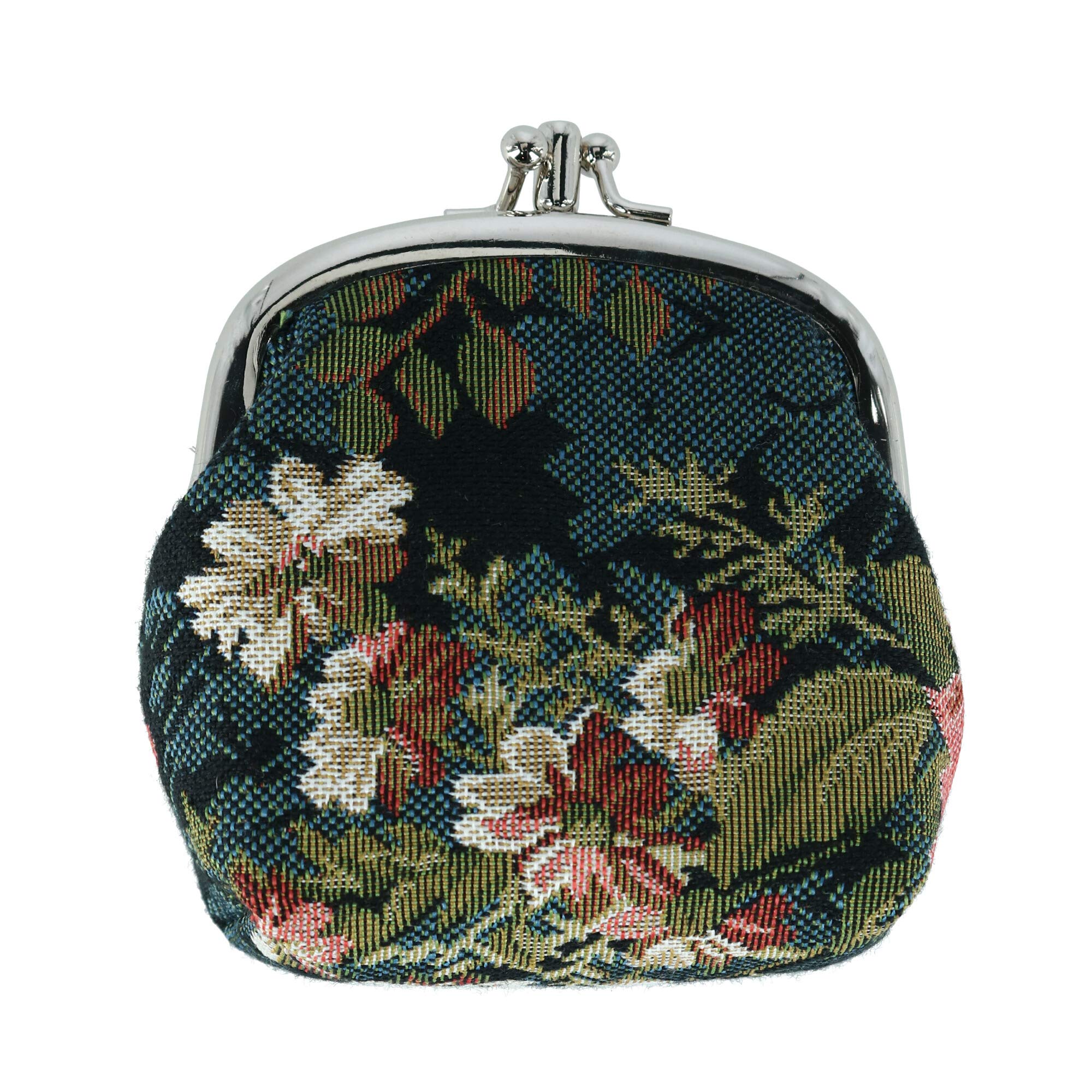 Women's Floral Print Tapestry Coin Purse Wallet, Blue