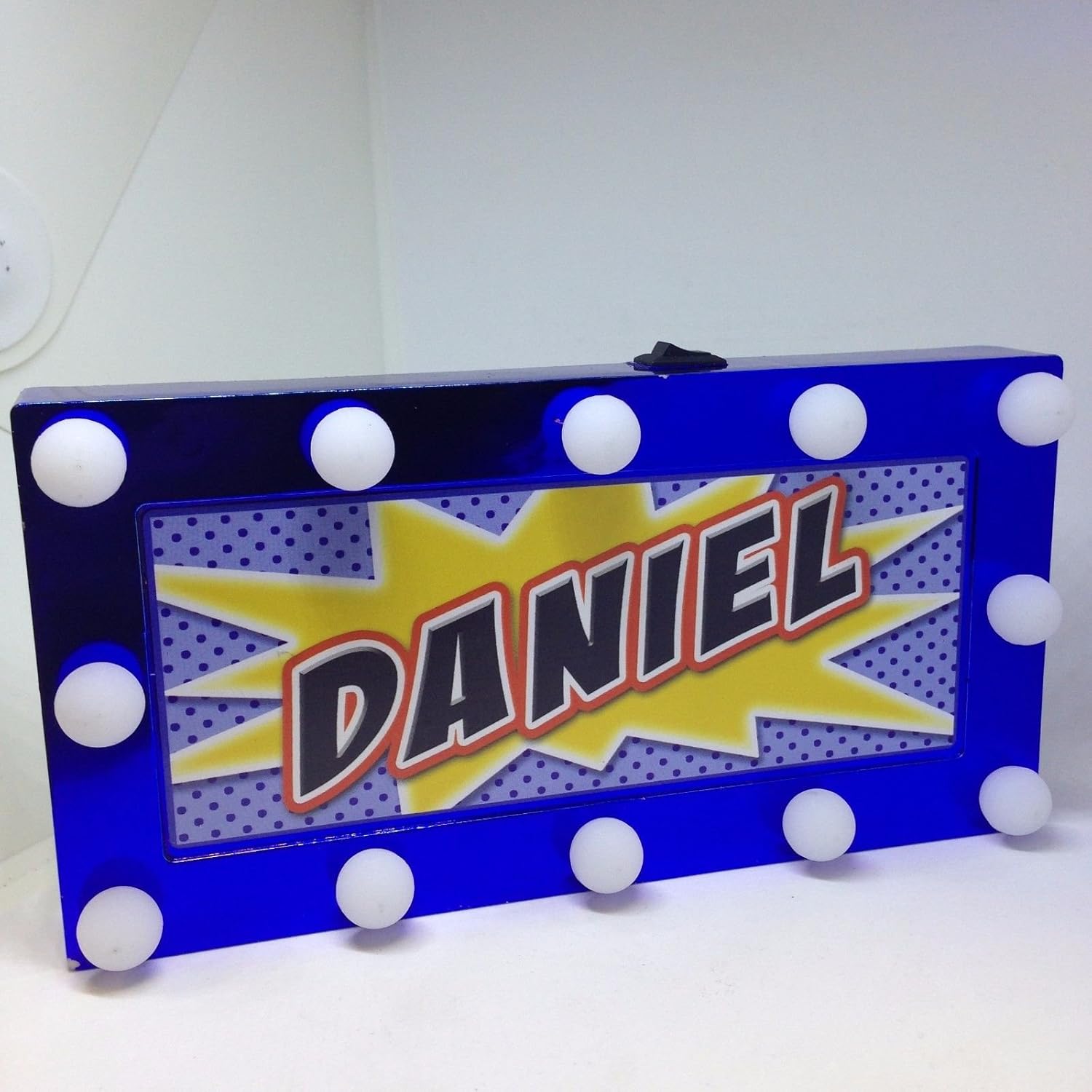 DANIEL Childrens LED Personalised Name In Lights room Sign Amazon.co