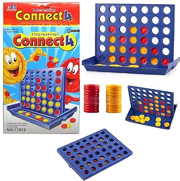 UJIE Connect 4 in A Row 4 in A Line Compact Board Game