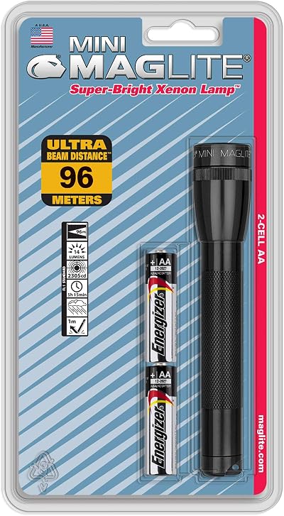 Maglite M2A016L Mini Mag AA Flashlight Black Blister Pack