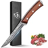 ROCOCO Boning Knife for Meat Cutting Deboning Slicing Trimming Fillet Knife Gift 5.3"