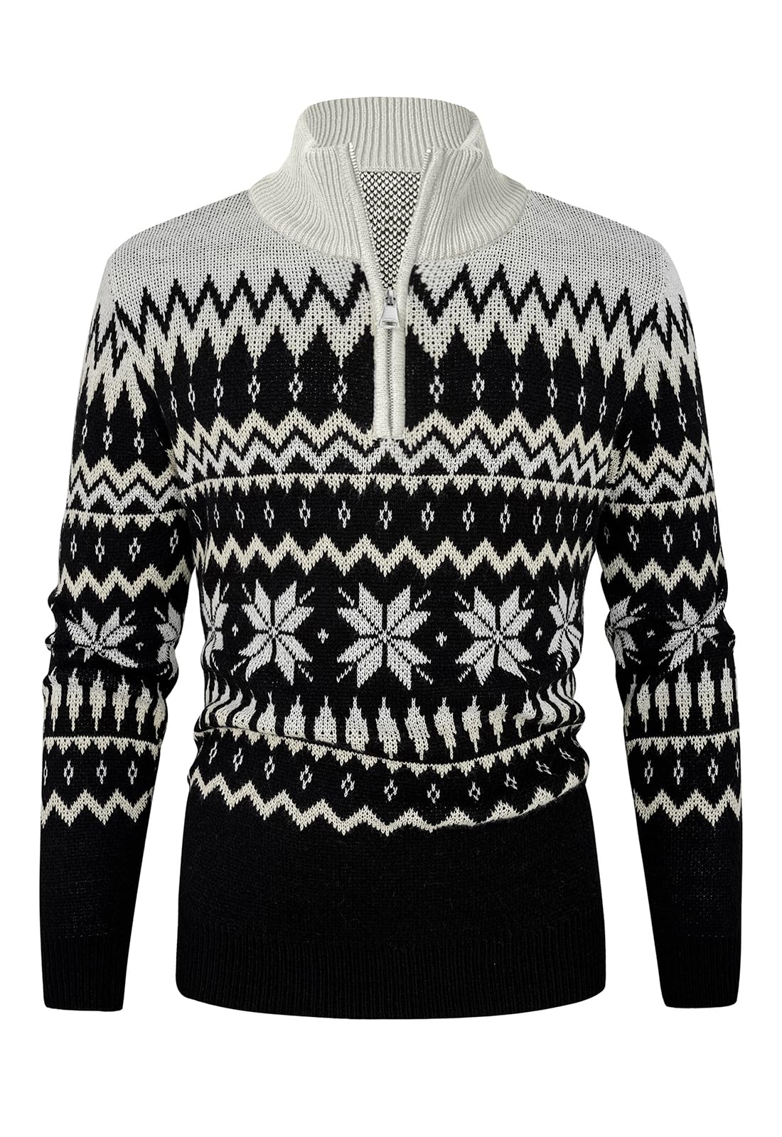 Photo 1 of Aiyino Men's Christmas Knitted Pullover Sweater Warm Long Sleeve Polo Sweaters 3XL Snowflakes BlackLPNPMDD9643818
