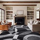 Rugshop Contemporary Abstract Circles Perfect for high Traffic Areas of Your Living Room,Bedroom,Home Office,Kitchen Area Rug 7'10" x 10'2" Gray