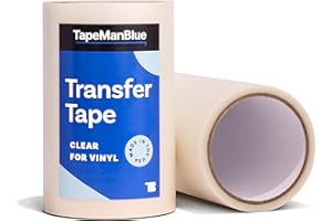 TapeManBlue Clear Transfer Tape for Vinyl - 6 inch Roll, Made in USA, Vinyl Transfer Tape with Medium to High Tack Adhesive for Crafts, Decals & Stickers (6 inch x 100 feet)