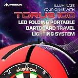 Mission Darts Torus 100 Tor100 LED Folding Dartboard Light Black view 2