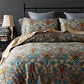 Ikawaapurry Comforter Set for Queen Size Bed Farmhouse Boho Bedding Sets Fluffy Lightweight Flowers Plants All Season 3 Pcs Comforter with 2 Pillow Shames