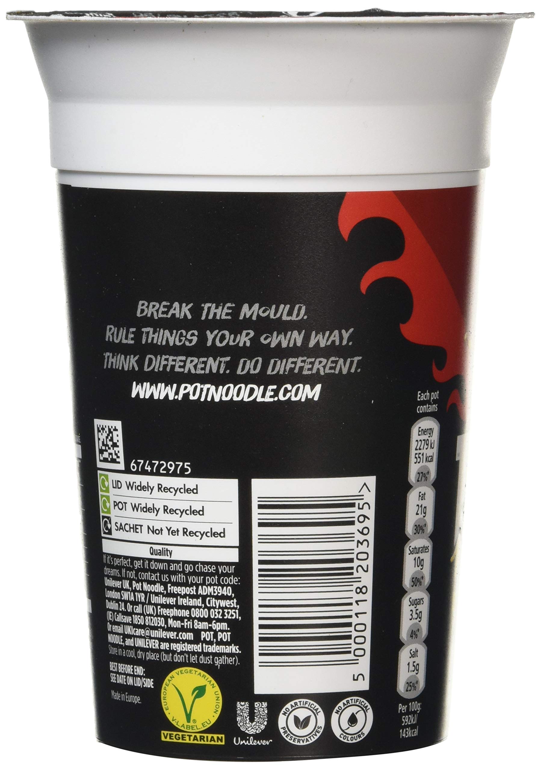 Pot Noodle Bombay Bad Boy Flavour, King Pot Size, Quick Filling Food