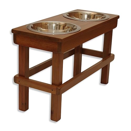 Amazon Com Raised Dog Bowl 17 Tall Large Double Bowl Elevated