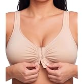 Carole Martin All Cotton Front Closure Bras for Older Women, No Underwire