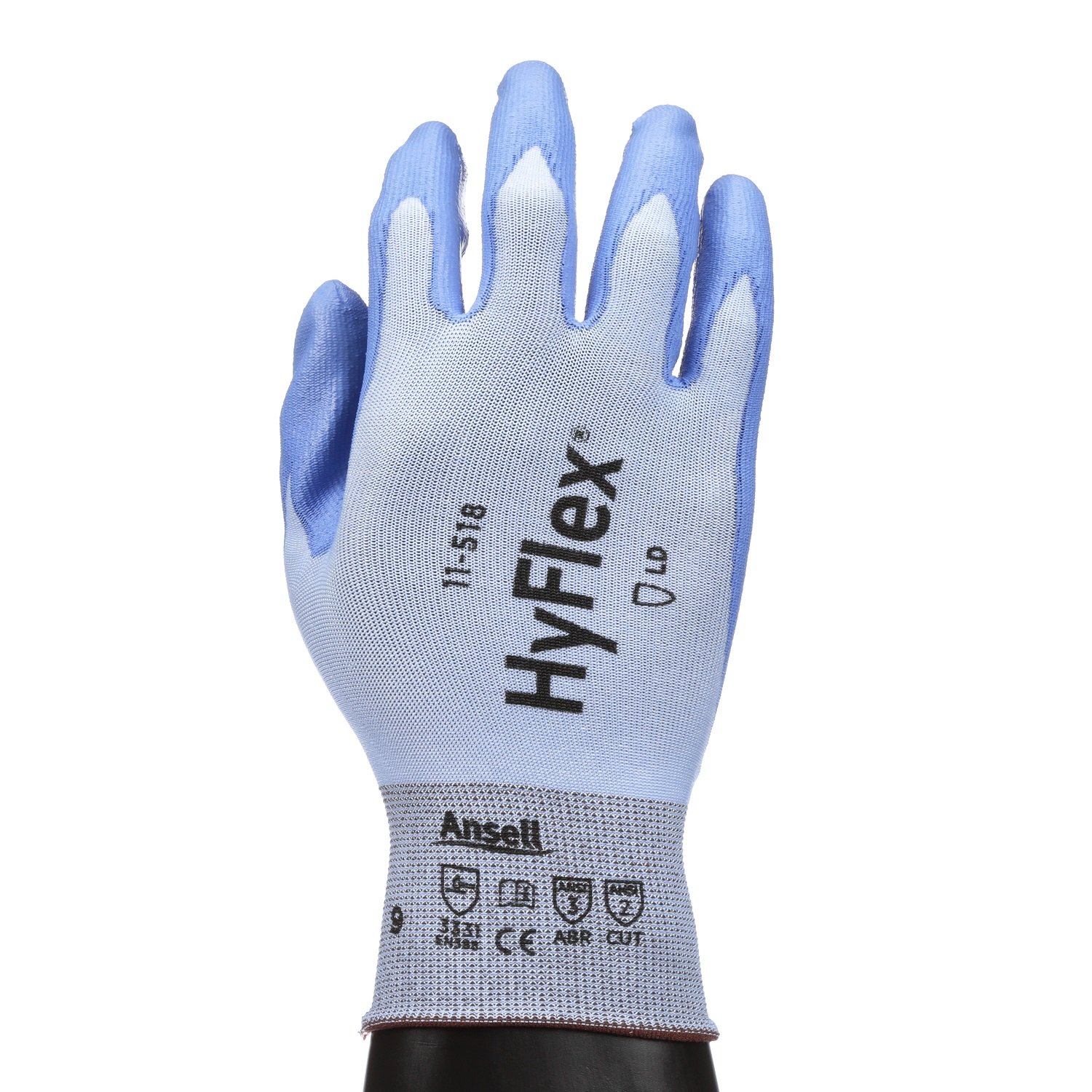 Ansell HyFlex 11-518 Cut Resistant Gloves, Mechanical Protection, Light Weight Protective Glove, Industrial PPE, Reusable