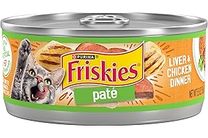 Purina Friskies Wet Cat Food Pate, Liver and Chicken Dinner - (Pack of 24) 5.5 oz. Cans