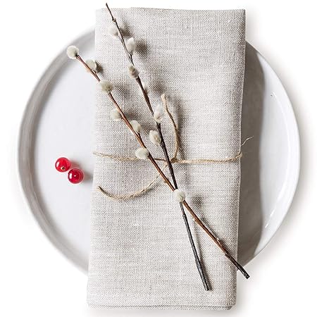 Varvara Home 6-er Pack Leinen Stoffservietten - Servietten - Leinenservietten - 45x45 cm Bauerleinen - Farbe Hell Natur