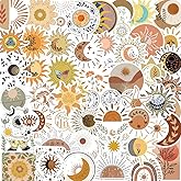Sun Stickers |50Pcs Sun and Flowers Waterproof Vinyl Decals for Water Bottles Laptop Luggage Cup Computer Mobile Phone Skateboard Décor