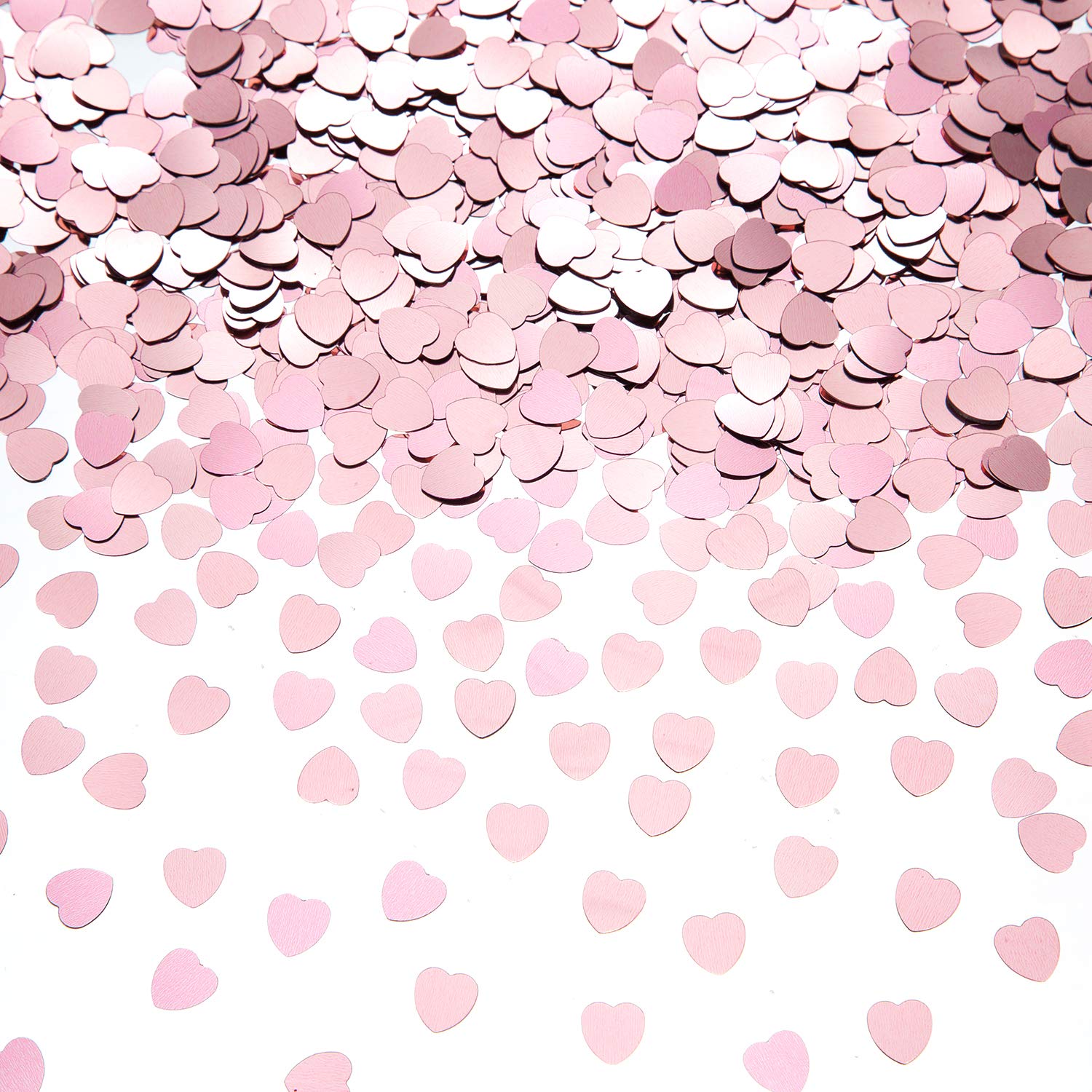 Rose Gold Heart-Shaped Small Metallic Foil Confetti for Table Wedding Birthday Party Decoration,Diameter 10mm(Rose Gold)