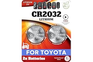 KEY BATTERY OUTLET CR2032 OEM Remote Key Fob Battery 2-Pack for Toyota Camry, Corolla, Highlander, 4Runner, Avalon, Prius C, Sequoia, Tacoma, Tundra Smart Keys - Easy DIY Replacement - Long-Lasting Performance​