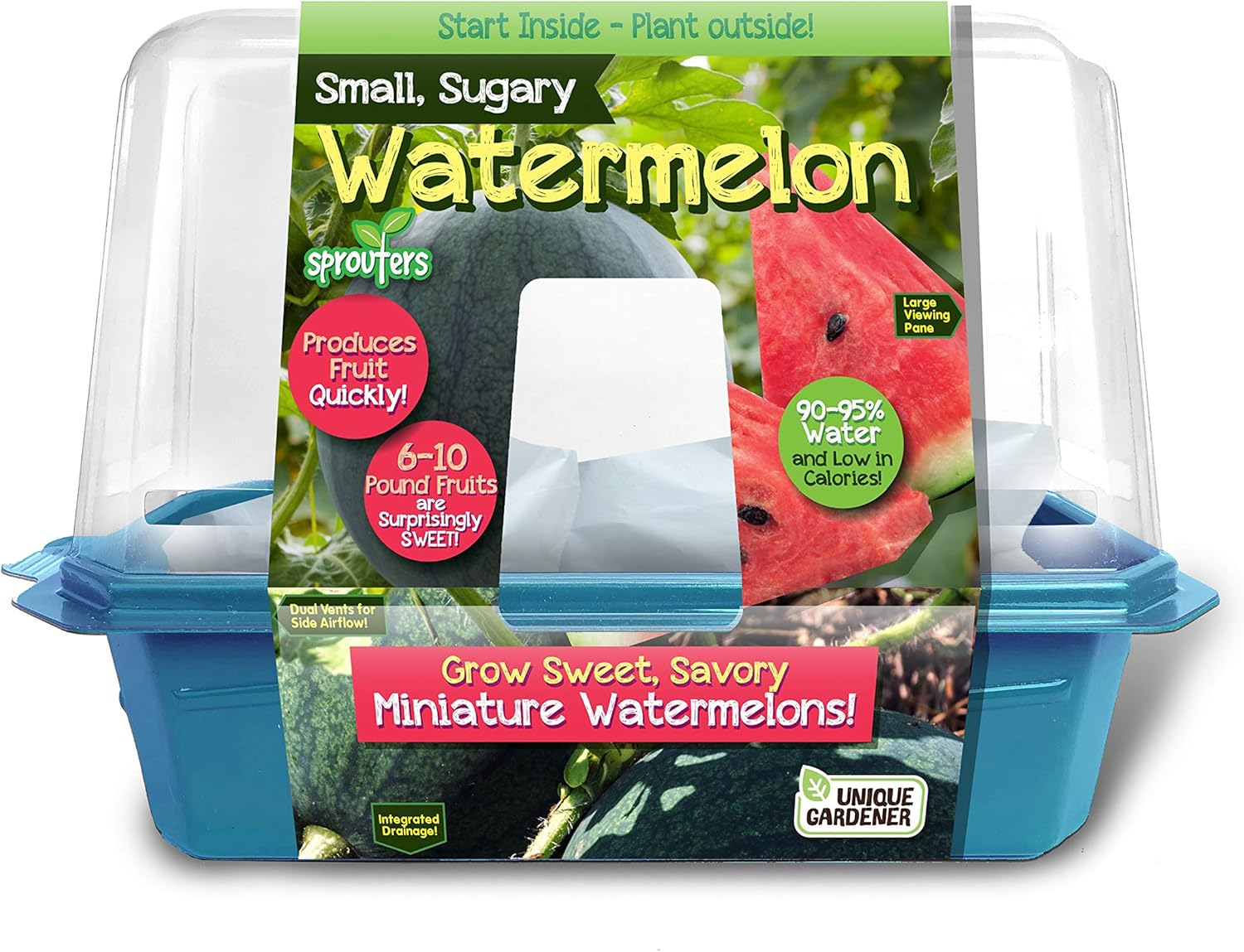 Grow Your Own Watermelons - Everything You Need to Sprout Sweet and Delicious Mini Watermelons - Each Can Weigh Between 6 and 10 Lbs