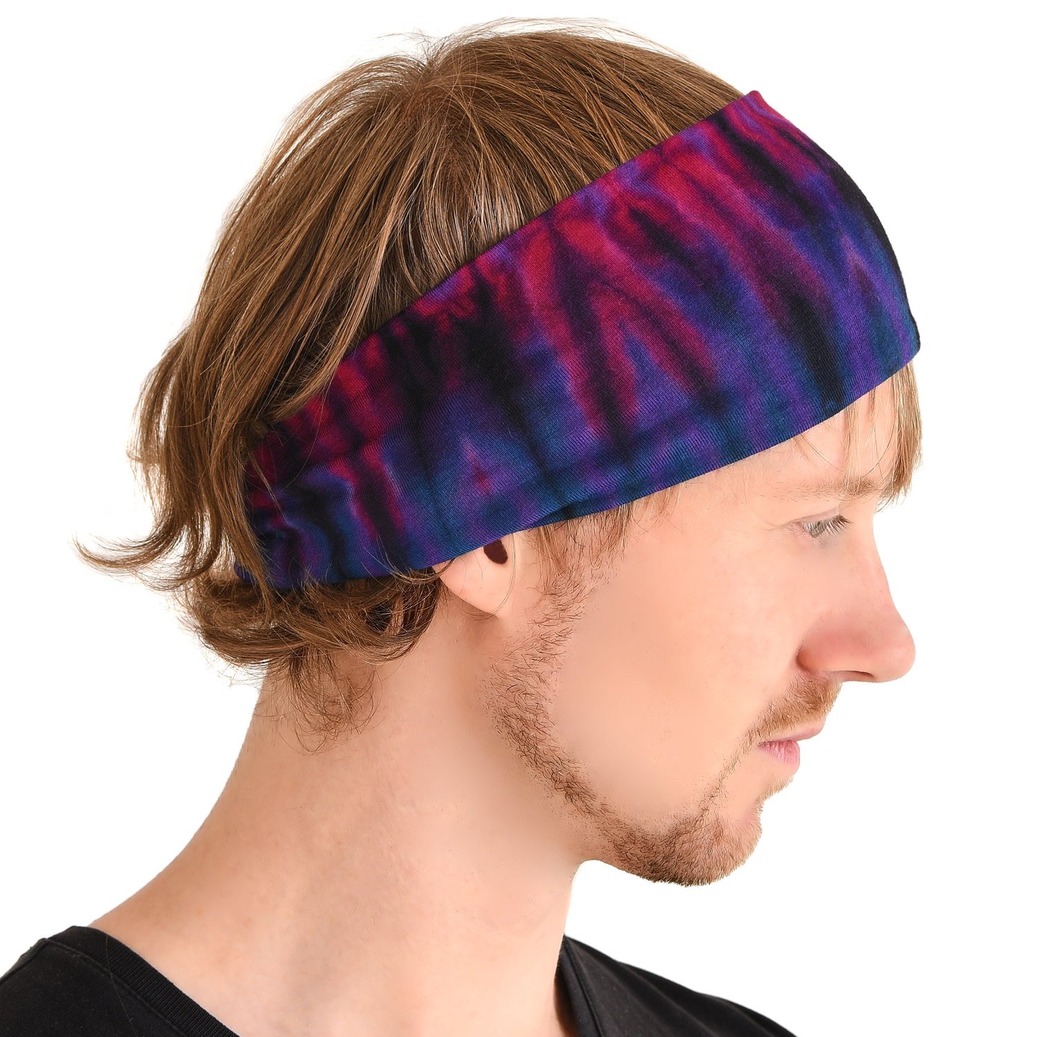 CHARM Boho Hippie Tie-Dye Turbans - Elastic Head Wrap Hair Band Bandana Stretch Hairband Tie-Dye BB