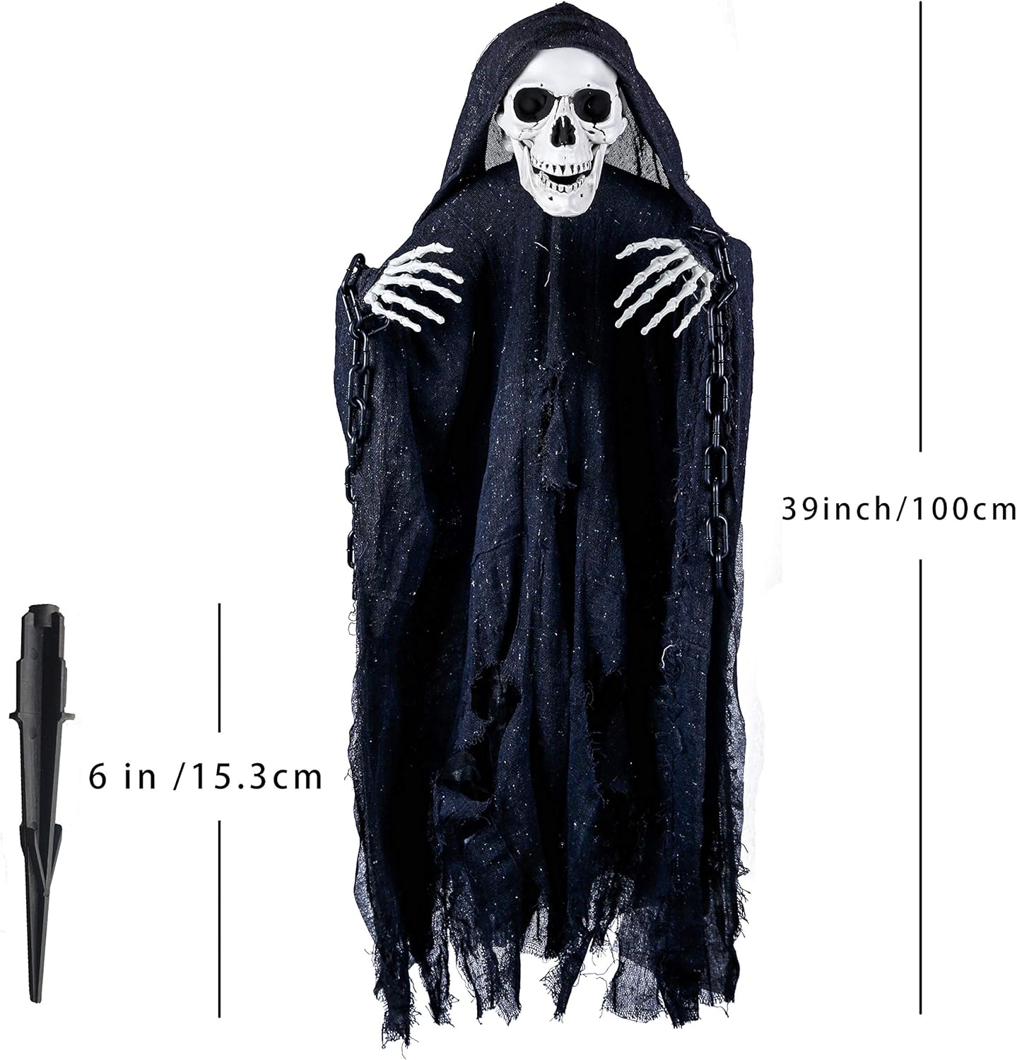 Skeleton Grim Reaper Ground Stake, Halloween yard stakes for Halloween outdoor graveyard Lawn stakes decorations: Toys & Games