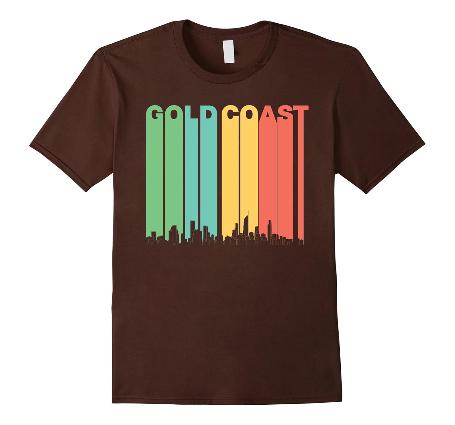 Vintage Gold Coast Australia Skyline Cityscape TShirtCL Colamaga