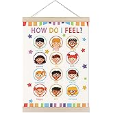 Welshower Colorful Feelings Kids Poster Hanger Frame, Mental Health Emotions Feeling Wheel Wall Art Prints Decor for Kids Room Therapy Counseling Calming Office Classroom, 12x16 Inch