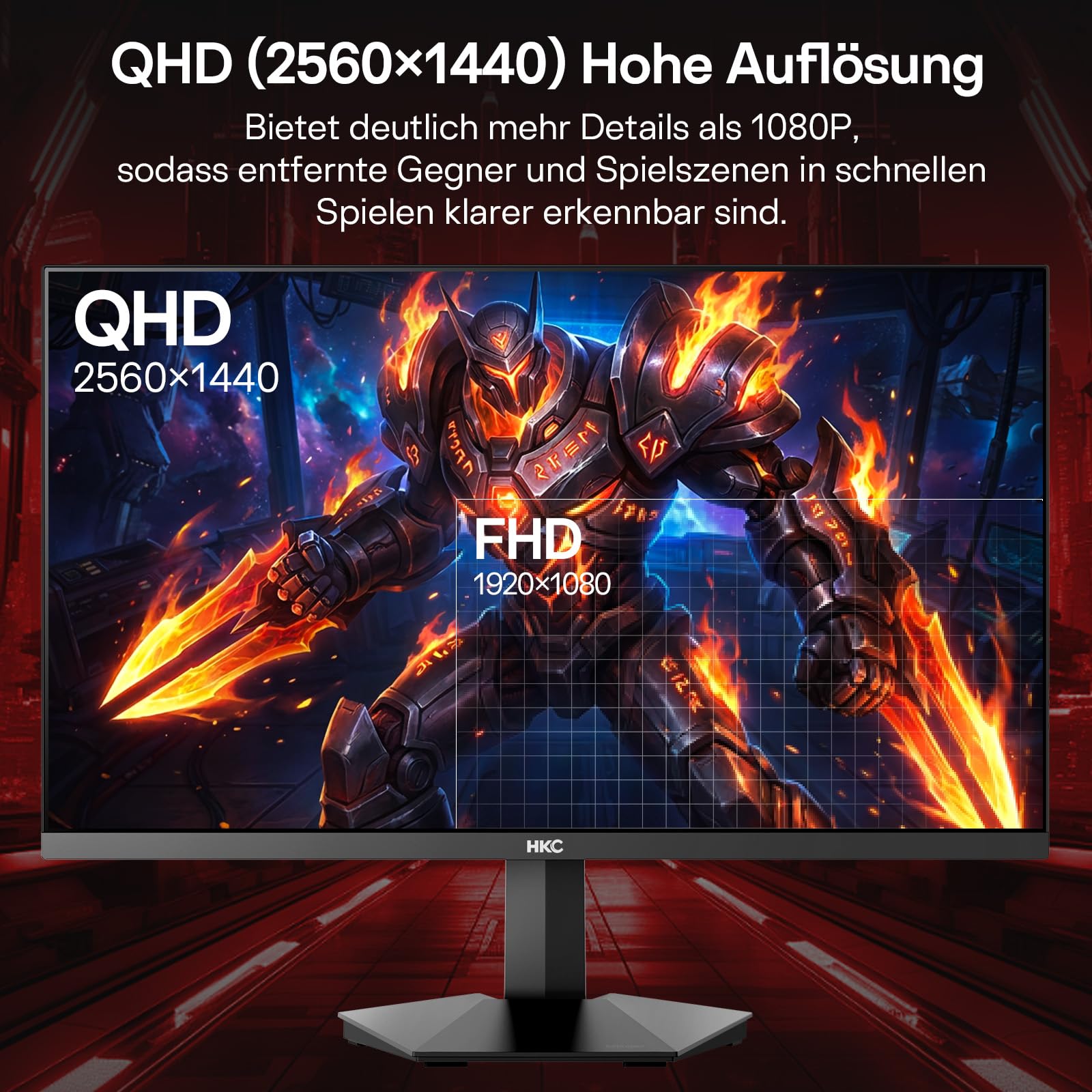 HKC G27H4D 27 Zoll Gaming Monitor QHD 260Hz(bis zu 275Hz) IPS Bildschirm 4