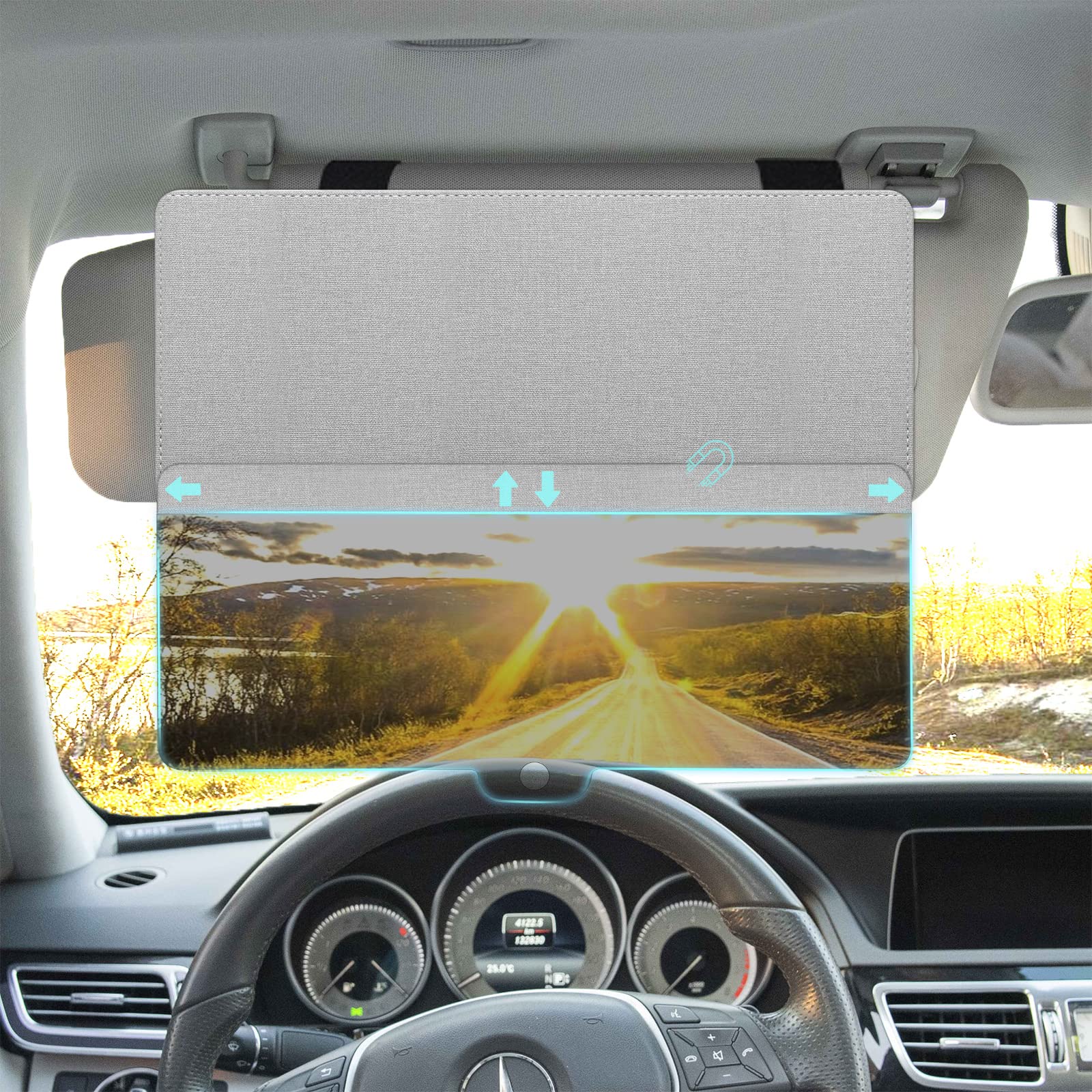 Photo 1 of NAZZO Polarized Car Sun Visor Extension, Upgraded Magnetic Sunshade with PC Lens, Anti-Glare Car Visor Sun Blocker for Safe Driving, UV-Filtering/Protection