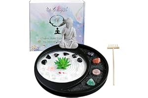 BangBangDa Meditation Buddha Zen Garden - Japanese Zen Garden Kit for Desk Tabletop Rock Sand Zen Garden Shine Altar Zen Decor for Man Woman Father Mother