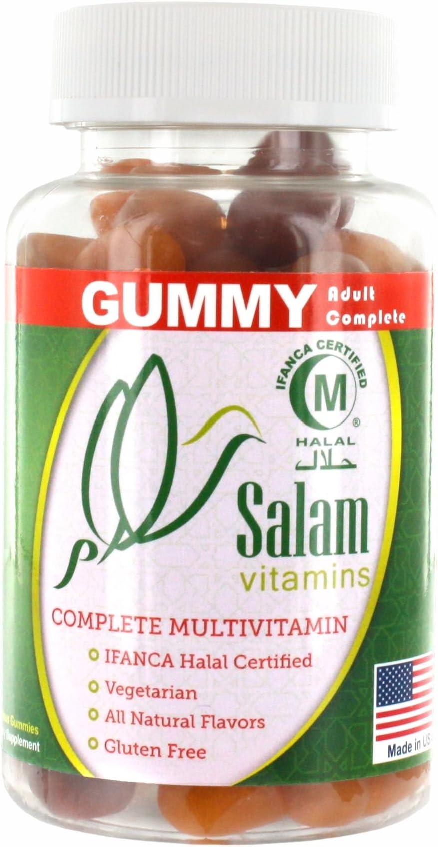 Salam Vitamins, Adult Halal & Vegetarian Gummy Vitamins, 60 Count (Pack of 2)