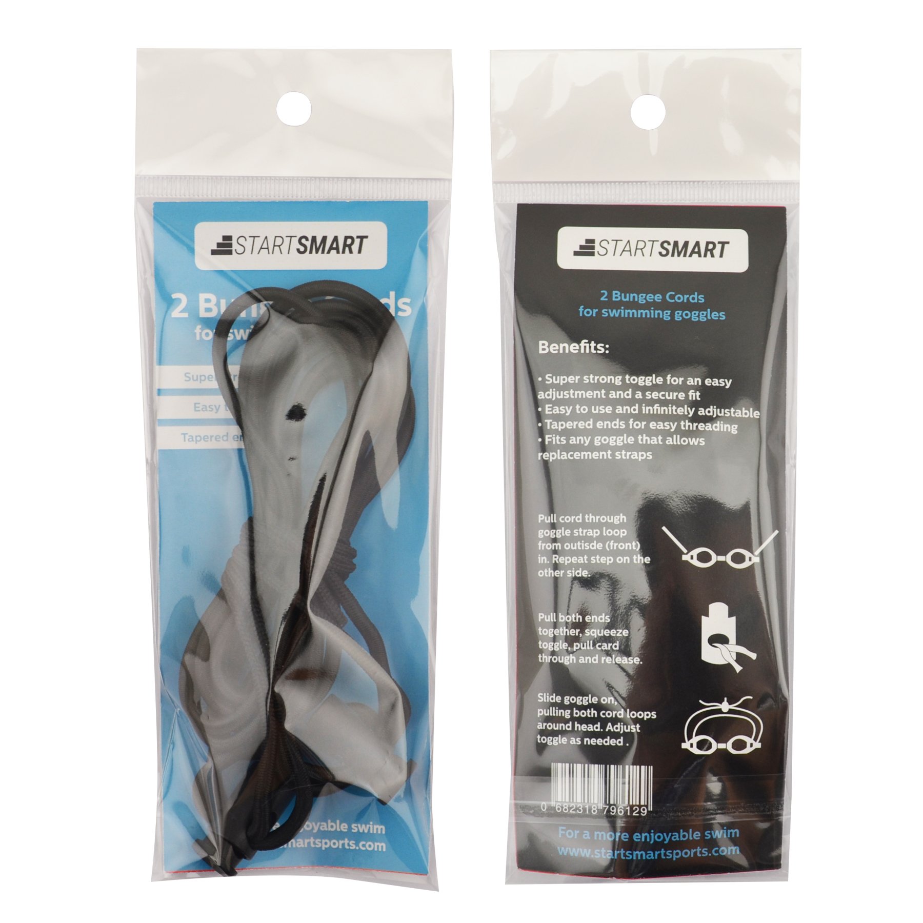 Adjustable Bungee Cord Strap Kit for Swim Goggles (2Pack